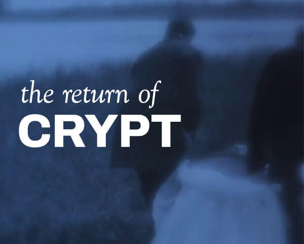 Blue eerie night with two people carrying a coffin