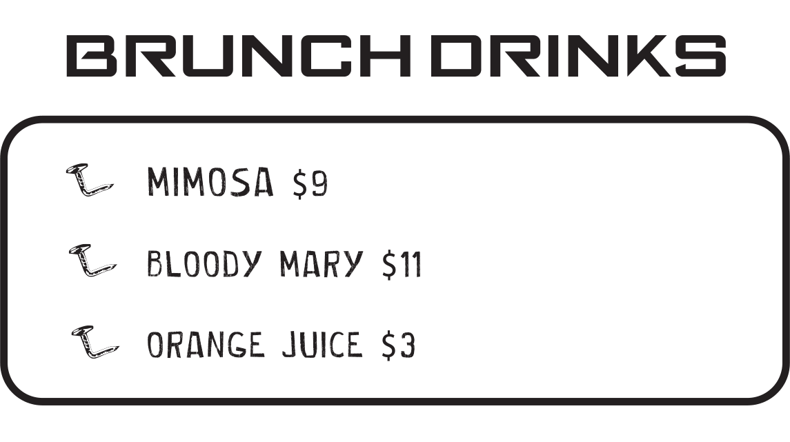 Brunch Drinks at Bent Nails Roadhouse