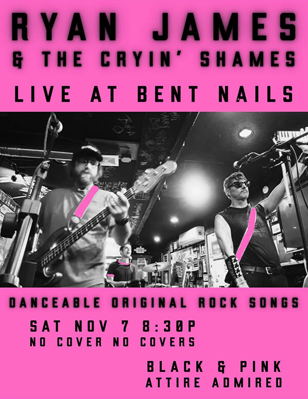 Ryan James & The Cryin Shames pink poster